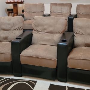 SIX SEAT FULLY RECLINING MEDIA ROOM CHAIRS